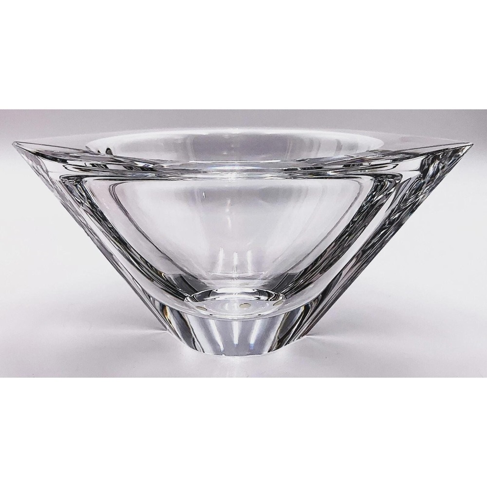 Orrefors Crystal‎ Bowl by Jan Johansson – Signed Heavy Glass Art, 1990s - Picture 3 of 15